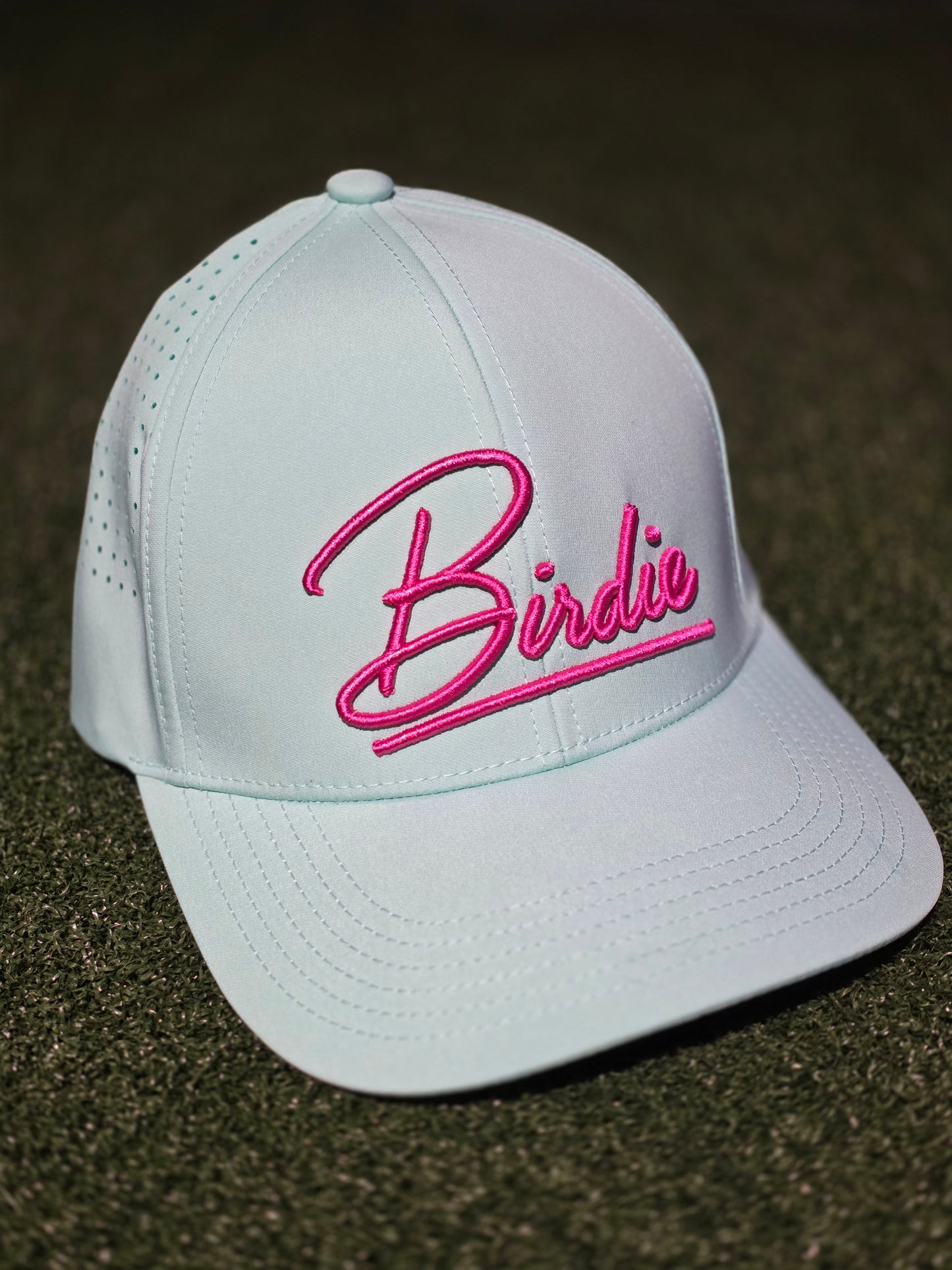 Mint Green and pink Birdie Bristol hat